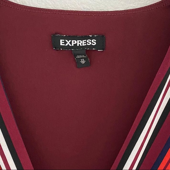 Express Red Surplice Striped Jumpsuit, SIZE XS - Picture 7 of 8